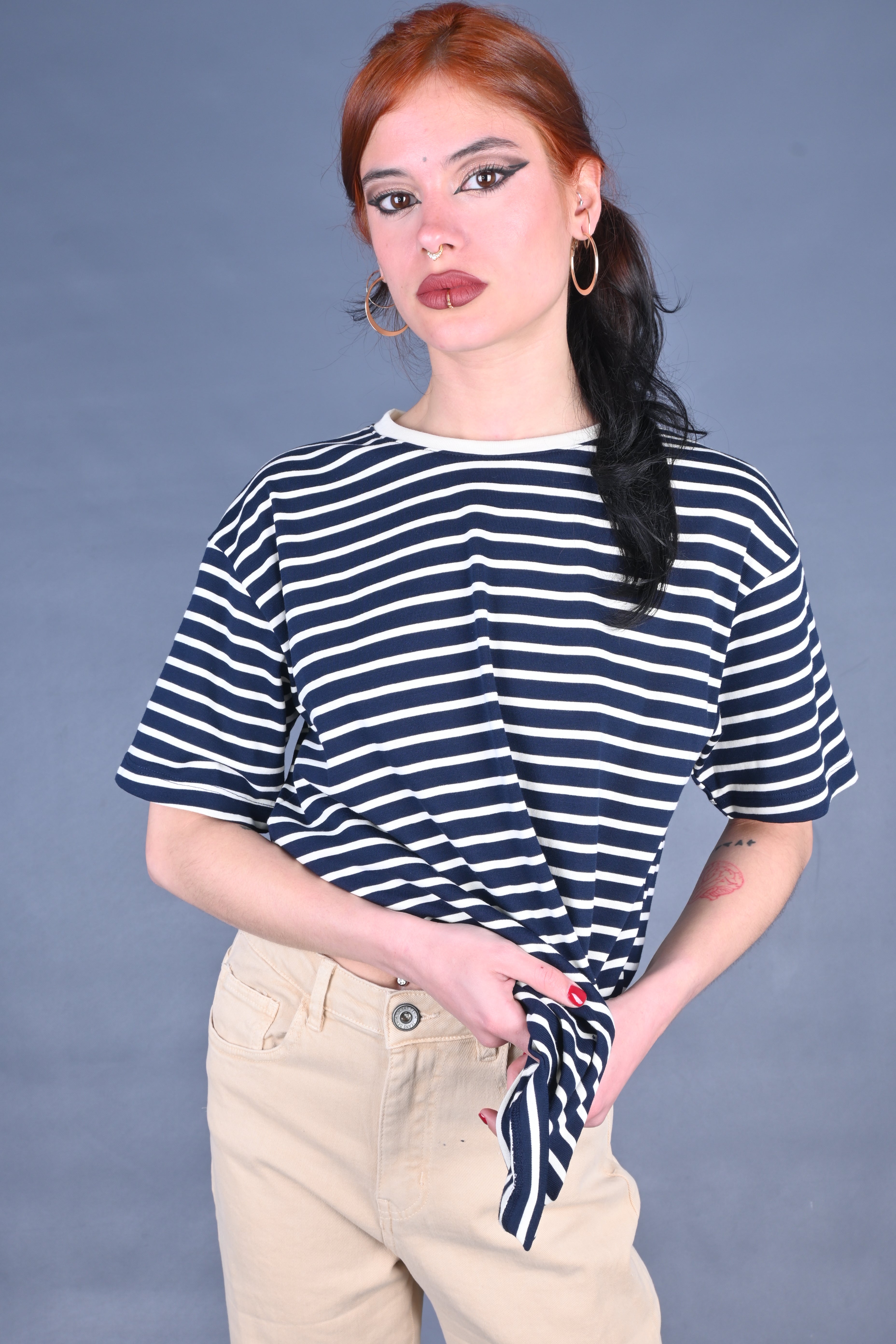 T-shirt righe blu ESS250205