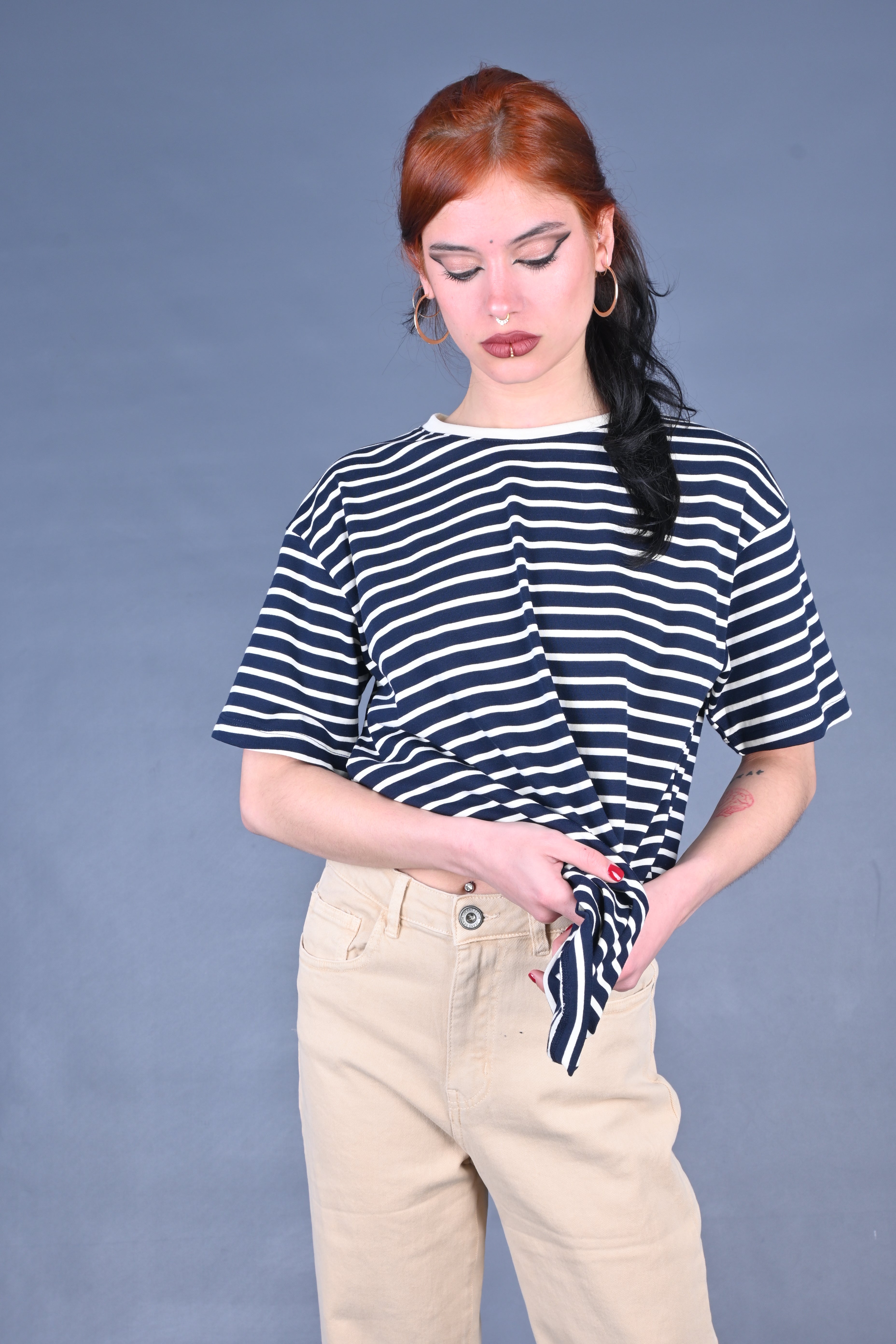 T-shirt righe blu ESS250205