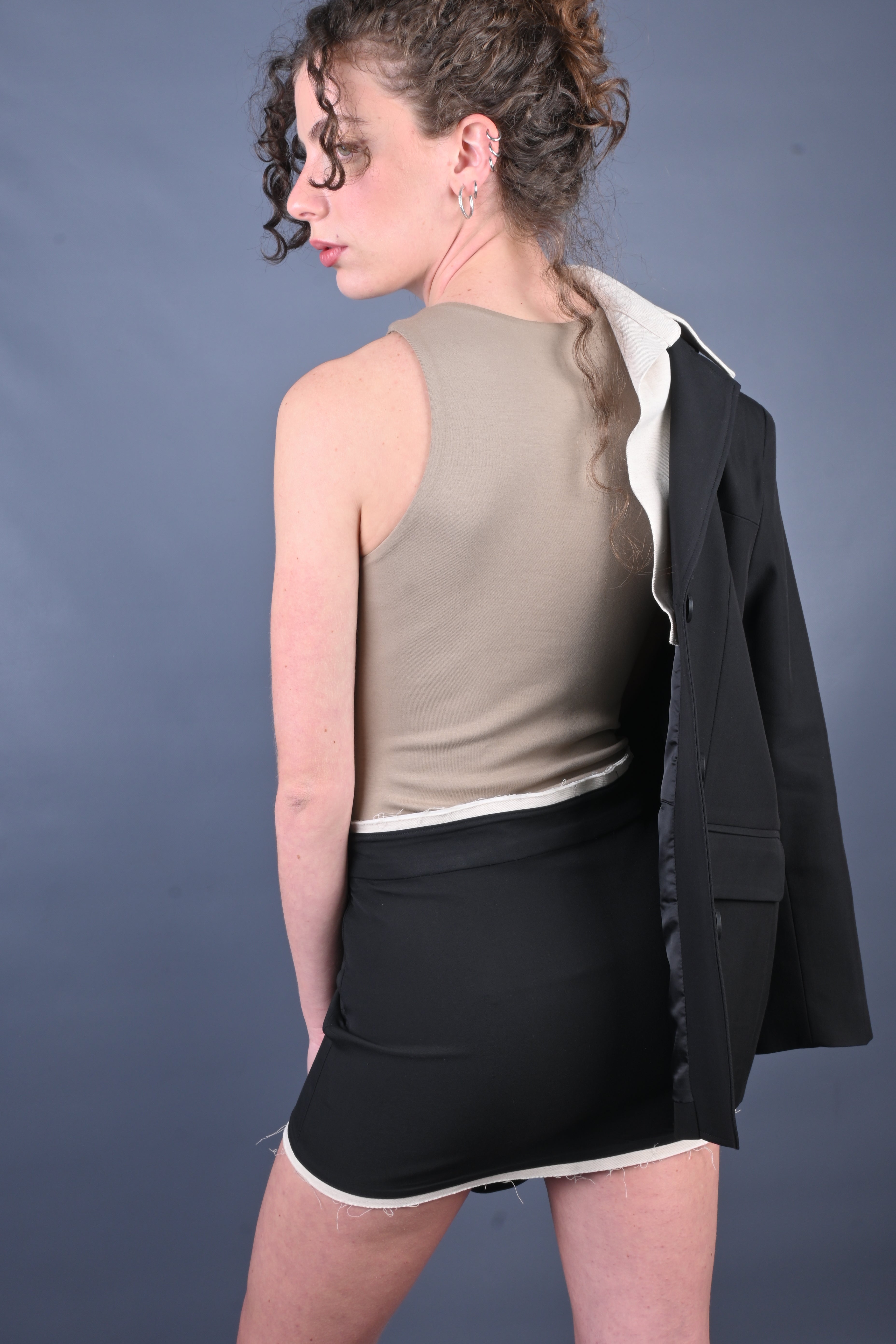 MINIGONNA NERO SABBIA ESS250259