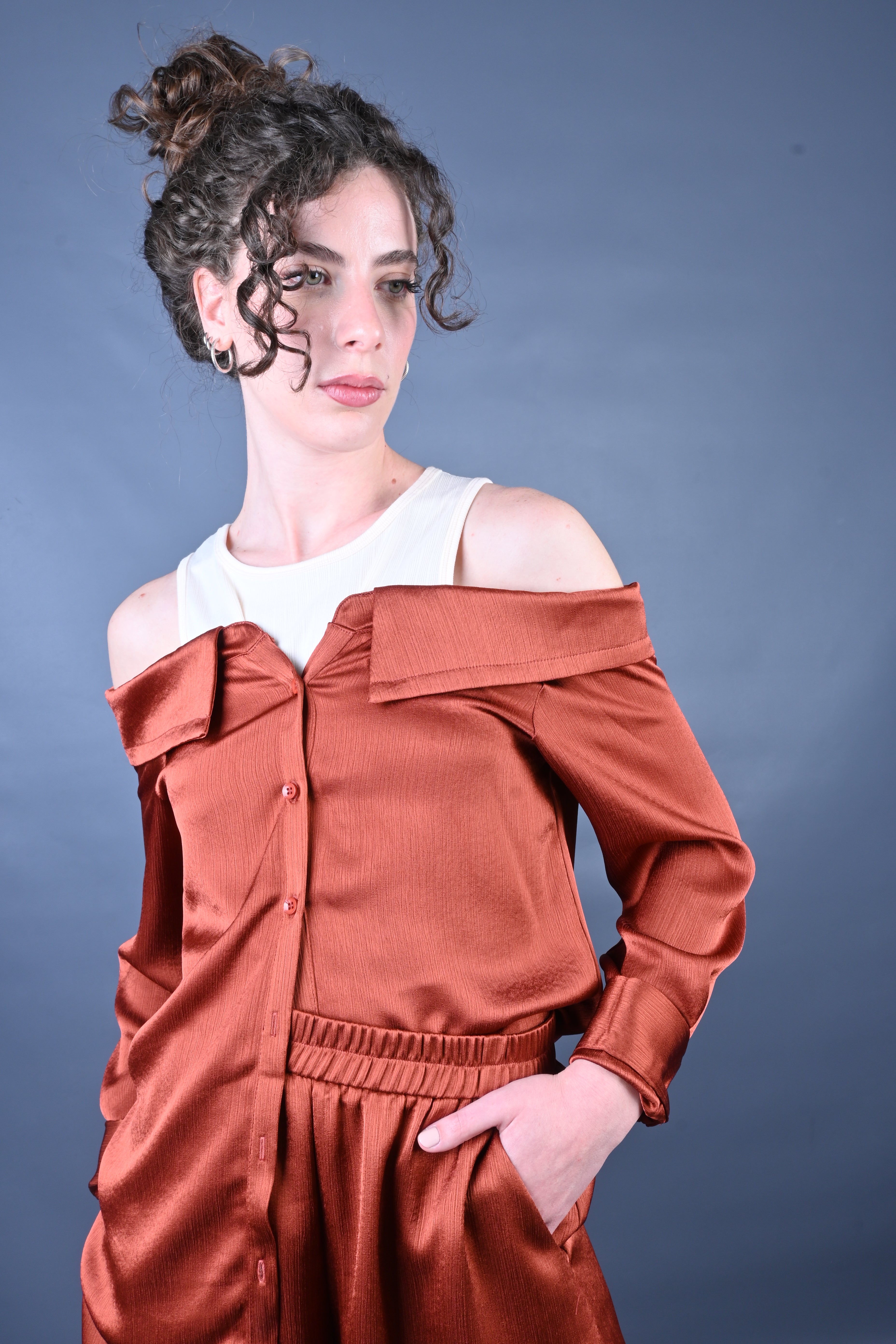 CAMICIA RASO COSTINA BRUCIATO C9520
