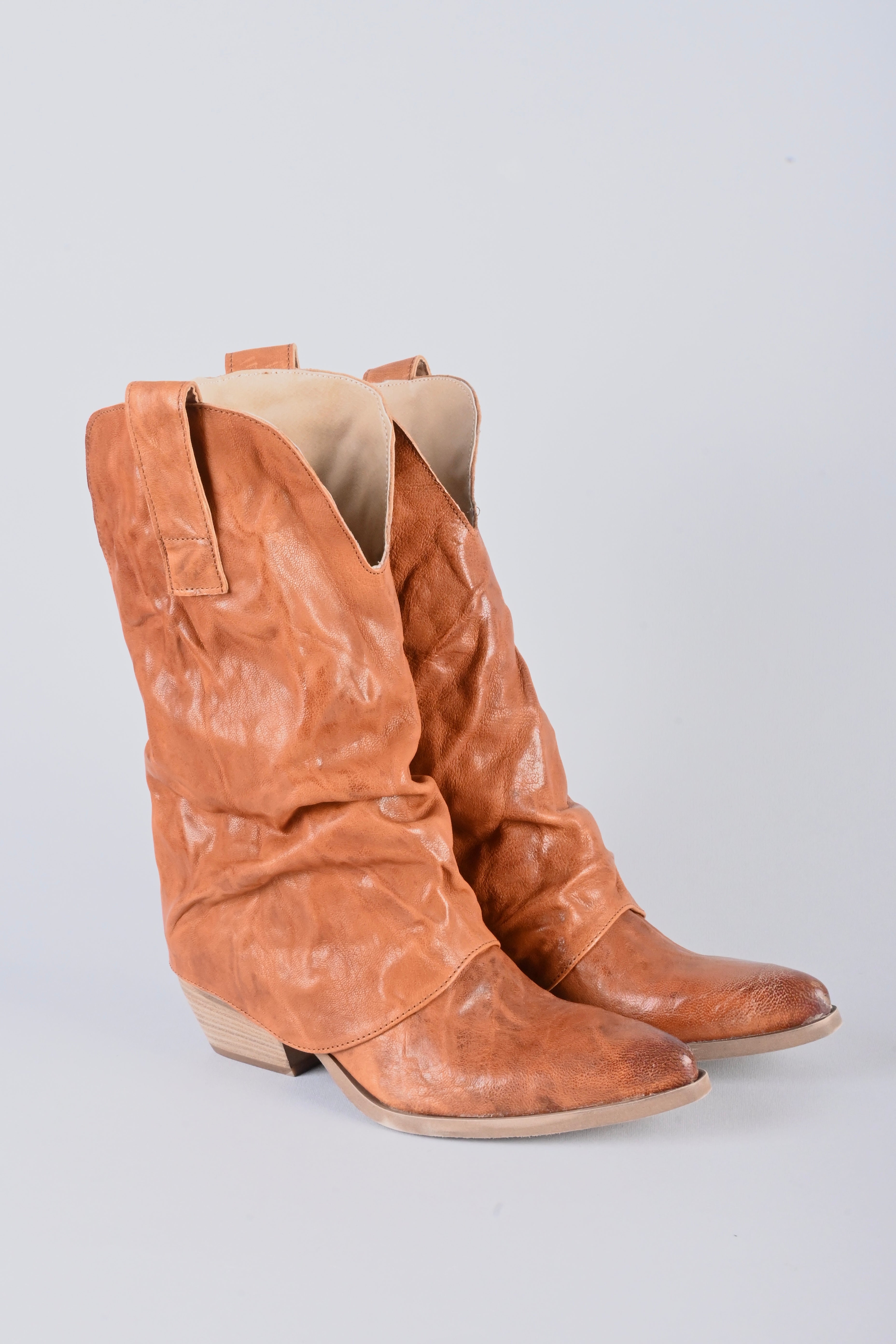 Tex cognac con risvolto